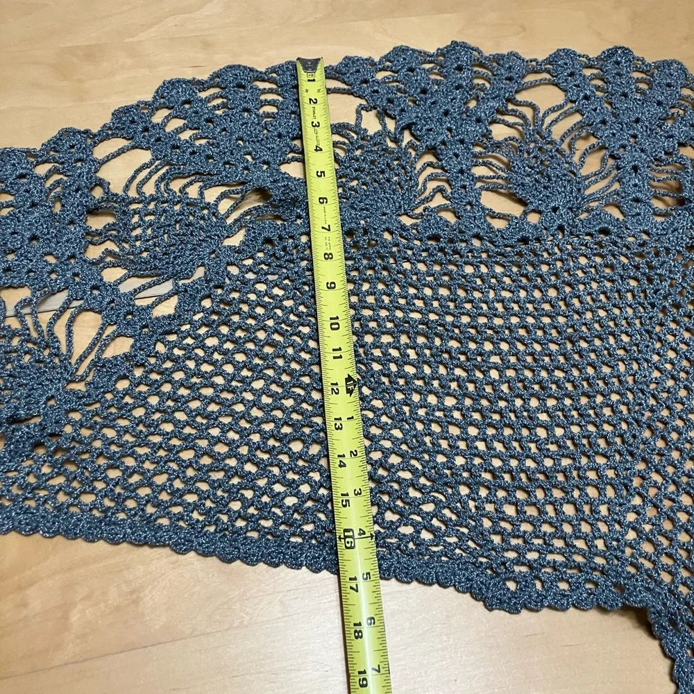 Chic Gray Crochet Women's Poncho Handmade one size Elegant NWOT One of‎ a kind